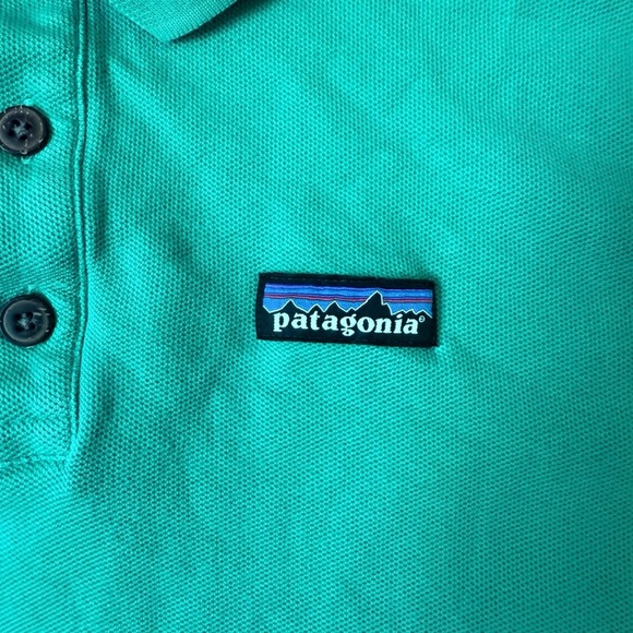Patagonia P6 Pique Polo Shirt Men’s Large Green Short Sleeve Organic Cotton - Picture 8 of 10